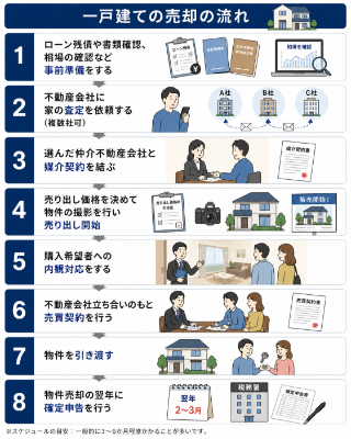 戸建て売却の流れイメージ画像